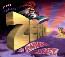 Zero the Kamikaze Squirrel (USA) Title Screen